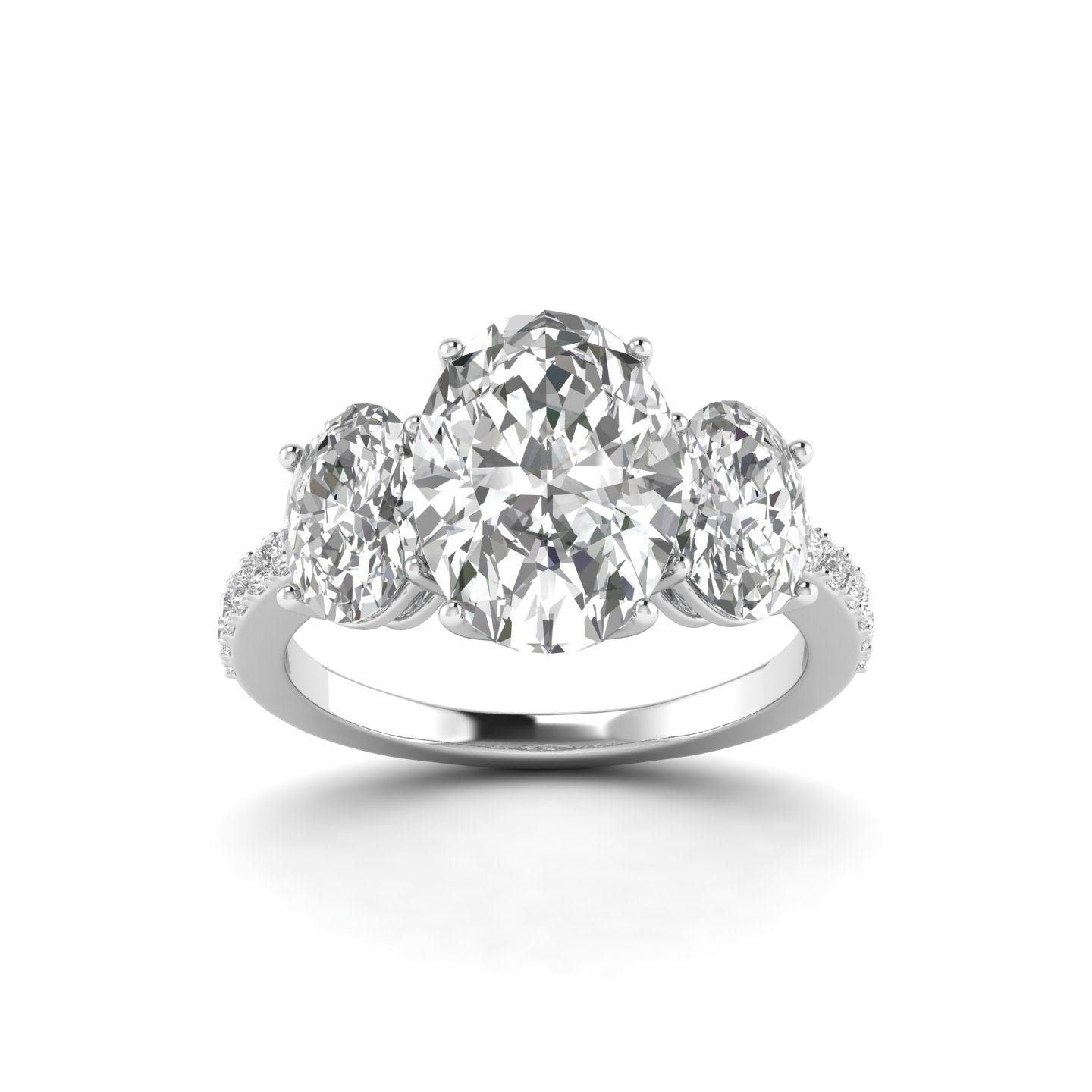 White Gold Studded 4.3 Carat Lab Grown Diamond-F Color VS1 Clarity.